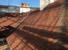 Domestic clay tile roof in Cheam Surrey 1